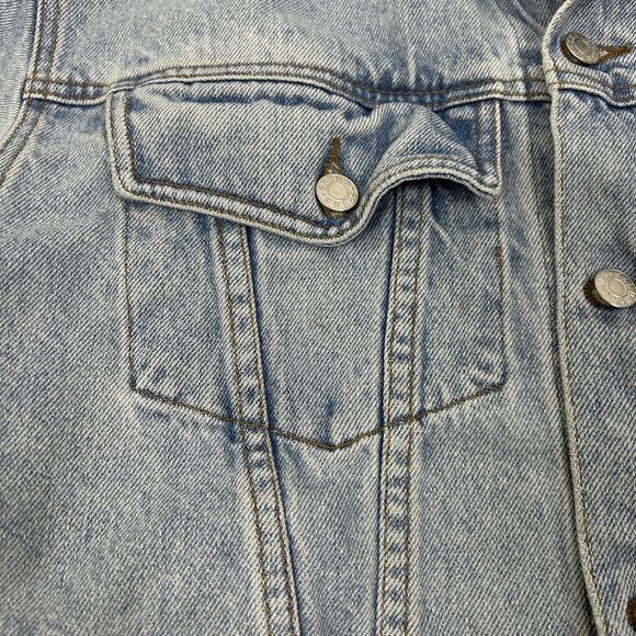 Vintage Guess Jeans Jacket Womens Large Denim Trucker Georges Marciano Made USA - Picture 10 of 14